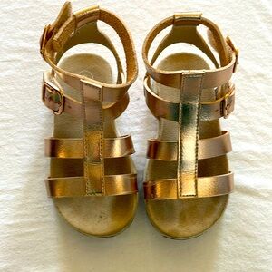 Toddler girl gladiator sandals rose gold